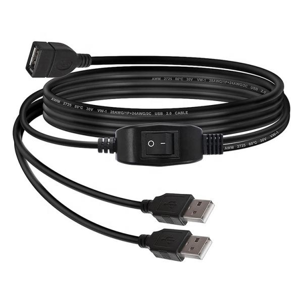 Quality 1 Female to 2 Dual Male USB Y Splitter Printer Sharing Switch Cable for Printer Scanner Speaker Keyboard Mouse for sale
