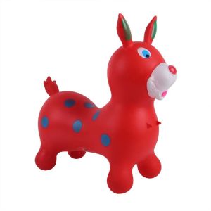 Middle size dot print PVC inflatable toys kids plastic jumping rabbit
