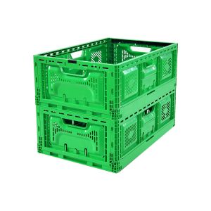 Buy cheap Stackable Plastic Collapsible Storage Bins Crate For Egg Transport Vented Gray 40L from wholesalers