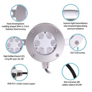 Buy cheap New Arrival RGB 3 in 1 color high power 18W 316 Stainless Steel Led Flat UInderwater Light With U Type Bracket from wholesalers