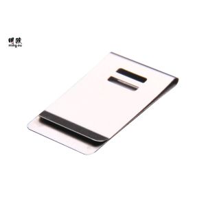 Buy cheap Engraveable Metal Money Clip Shiny Silver Coating Ladies Money Clip from wholesalers