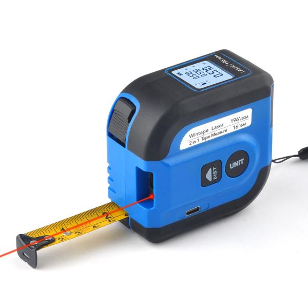 Buy cheap High Precision Laser Measure Tape 196ft Rechargeable Laser Measurement Tool Electronic Steel Tape Measure from wholesalers
