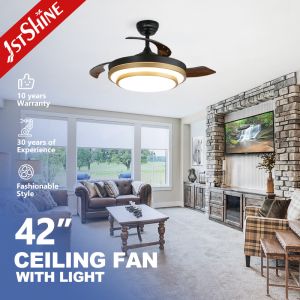 Buy cheap Gold Decorative Retractable Ceiling Fan with DC Motor and Lighting Solutions Service from wholesalers