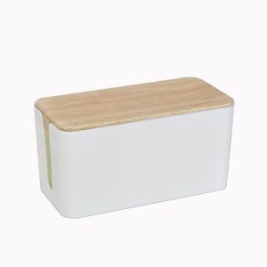 PS6 Desktop Cable Management Box With Power Strip Multi Plug Socket