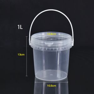 Buy cheap 1L Round Plastic Tub for Packaging Honey Candy Chocolate Lollipop Jam Butter Ice Cream Cookie Bucket from wholesalers