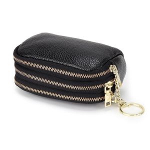 Buy cheap Genuine Leather Purse Three Zip Coin Bag Multi-function Key Bag Wallet Ideal for Daily from wholesalers