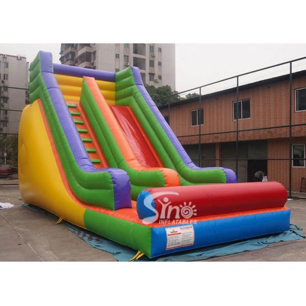 Buy cheap Outdoor 19'' High Rainbow Kids Inflatable Slide With Front Load Stopper For Parties from wholesalers