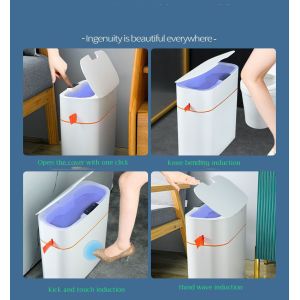 Smart Trash Can Automatic Bagging Garbage 3.4 gal Garbage Slim Smart Trash Can