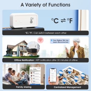 Tuya Zigbee Wifi Humidity Temperature Monitor Smart Hygrometer Thermometer