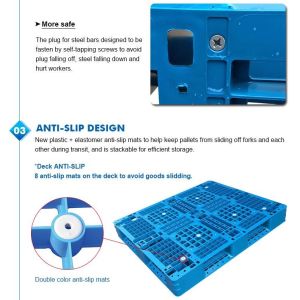 Buy cheap Light weight one time plastic pallets for transport and storage, Heavy duty cross bottom plastic pallet with 6 runners from wholesalers