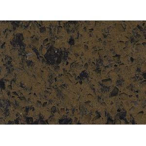 Buy cheap Artificial Type Dark Brown Composition Quartz Stone Countertops Slab With Black Veins from wholesalers