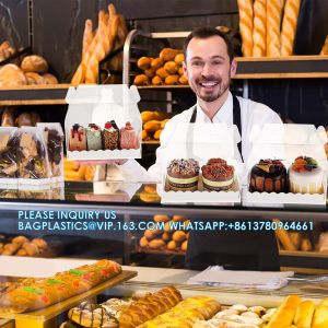 Buy cheap Clear Gable Bakery Gift Boxes With Cardboard, Clear Gable Boxes With Cardboard, Dessert Cookie Pastry Cupcak from wholesalers