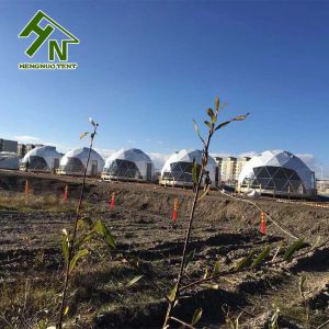 Buy cheap Cold Winter Half Sphere Geodesic Dome Tent With Stove High Snow Load Steel Frame from wholesalers