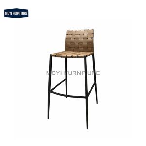 Buy cheap Durable MOYI Nordic Design Stainless Steel Bar Chair High Backrest Woven Rope Dining Chair Modern Style Home Furniture from wholesalers