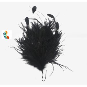 Buy cheap 15*30 cm Ostrich Feather Plumes Flower Mount with Wire Accessory in Dyed Pattern from wholesalers