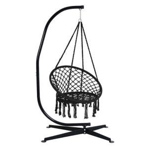 Buy cheap Heavy Duty C Shape Frame Swing Chair Stand With Macrame Hammock Chair Qingdao Port Loading from wholesalers