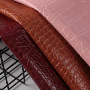 Buy cheap PVC Leather Faux Leather Fabric with Animal Pattern 137cm Width and Double Brushed Backing from wholesalers