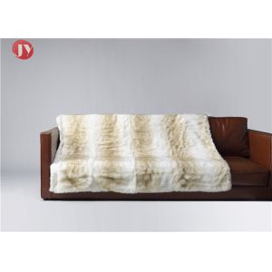 Buy cheap Soft Cream Rabbit Throw Faux Fur Blanket Rectangular Winter Custom Logo from wholesalers