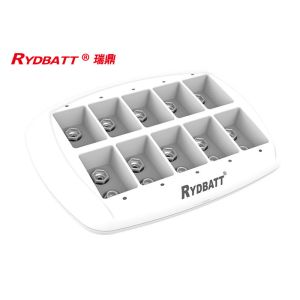 RYDBATT 10 Slot 6F22 Li Ion Battery Charger / Li Ion LED Smart 9v Lithium Ion