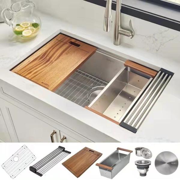 Quality Handmade 16 Gauge Stainless Steel Sink Undermount 304 9 In for sale