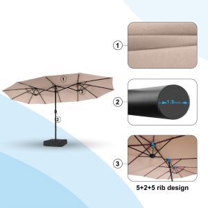 Buy cheap Patio Umbrellas, Outdoor Market Large Umbrella wirh Base, Rectangle Long Double-Sided Umbrella Yard Lawn Garden from wholesalers