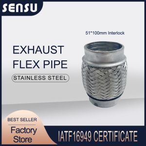 Buy cheap OEM Stainless Steel Auto Exhaust Flexible Pipe Inside Interlcok 51x100mm from wholesalers