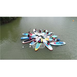 Blue 305x76x10cm Inflatable Stand Up Paddle Board For Adventurer