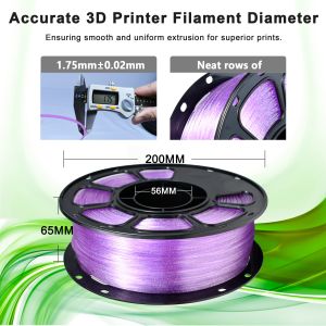High Quality PLA+ 3D Printer Filament Glitter Purple 1.75mm Toughness Enhanced