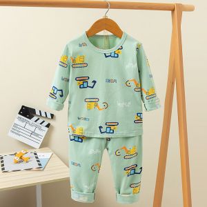 Buy cheap Autumn Children printed pyjama set Full Flower Long Pyjamas Set from wholesalers