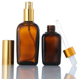 Buy cheap Cosmetics Square Glass Bottle , Custom Emulsion Lotion Brown Glass Bottles from wholesalers