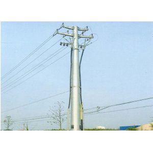 Monopole Lattice Transmission Tower , Galvanized / Painted Power Distribution