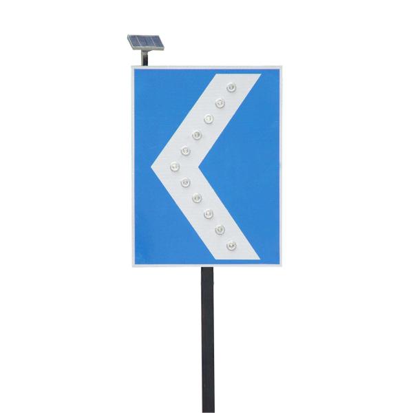 Quality High Luminance Aluminum 900mm 18V Solar Chevron Sign With Pole for sale