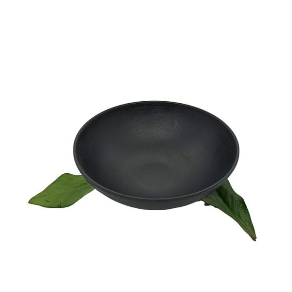 Quality 7'' Home Melamine Soup Bowl Dinnerware Matte Black Deep Round for sale