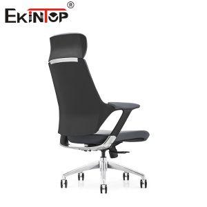 Buy cheap Black High-Back Office Chair With Leather Material And Headrest from wholesalers