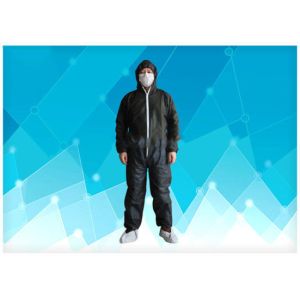 Buy cheap Black Color Disposable Clean Room Suits Bacteria Resistance For Lab / Clinic from wholesalers