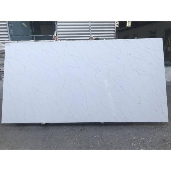 Buy cheap Light Grey Vein Calacatta Quartz Countertops Acid Resistant Polished Finished from wholesalers