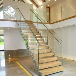 Buy cheap Modern Clear and Silver Glass and Brushed Steel Handrail product