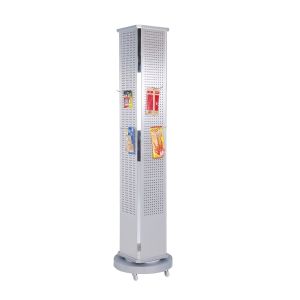 Movable Height 1720mm Width 270mm Three Sides Rotating Brochure Holder ,
