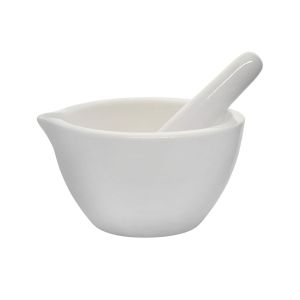 Porcelain Mortar & Pestle Set, 9oz (275ml) - Unglazed Grinding Surface -