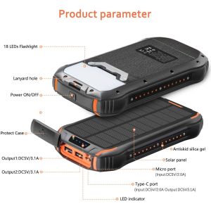 Buy cheap 26800mAh Portable Solar Powerbank With Wireless Function IPX7 Waterproof from wholesalers