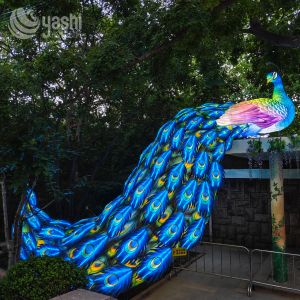 China Park Zigong Peacock Lanterns Handcrafted for Outdoor Light Exhibitions on sale