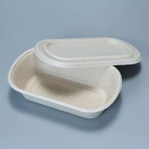 Buy cheap Sugarcane Eco Friendly Biodegradable Plates Food Packaging 1100ml Custom Logo product