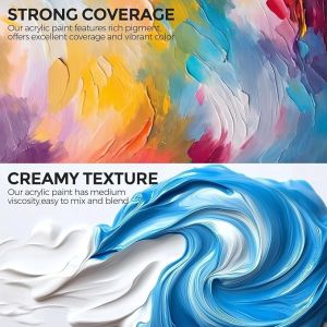 25 Colors Large Set Acrylic Paint Non Toxic Art Painting Supplies For Artist