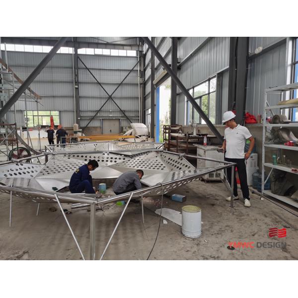 Metal Pavilion for Outdoor Sculpture and Public Art Unique Rose-Shaped Abstract Design