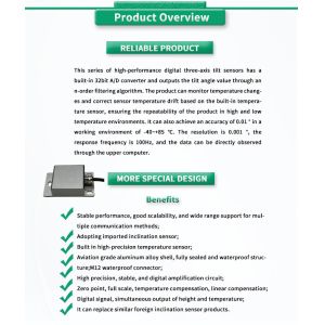 Customizable UBTA-PLY RS485 Dual Axis Inclinometer Analog Angle Measurement