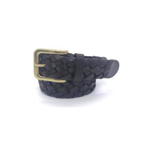 Buy cheap Braided 35mm Mens Casual Leather Belt With Solid Buckle from wholesalers