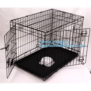 Buy cheap Scratch Resistant and Bite Resistant Bold Foldable Pet Wire Dog Kennels Cages, Folding Steel Dog Cages With Plastic Tray from wholesalers