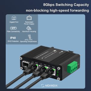 Buy cheap Mini Industrial 3-Port 802.3at PoE + 1-Port SFP Ethernet Switch with 12~48V DC Input and Voltage Booster from wholesalers
