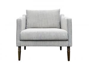China Contoured Armrest Striped Arm Chairs Contemporary Fabric Occasional Chair on sale