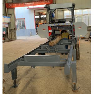 MJ1000D horizontal diesel log portable band sawmill for log with mobile trailer